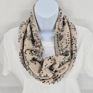 Eileen Fisher Merino Wool Cashmere Sequin Infinity Scarf – O/S Luxe Italian Yarn